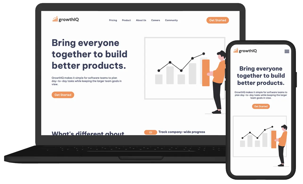 website on different screen sizes